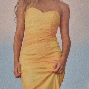 NWT Zara strapless orange print tulle dress size M